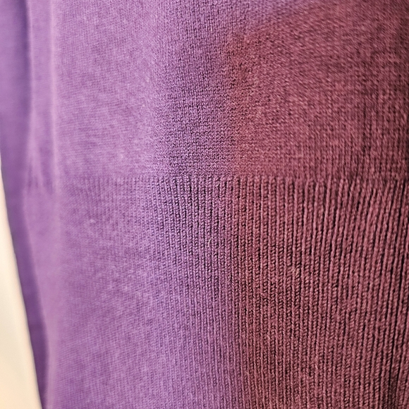👍 Mexx purple super soft stretch long sleeve v-neck knit sweater top size M US - Picture 6 of 9